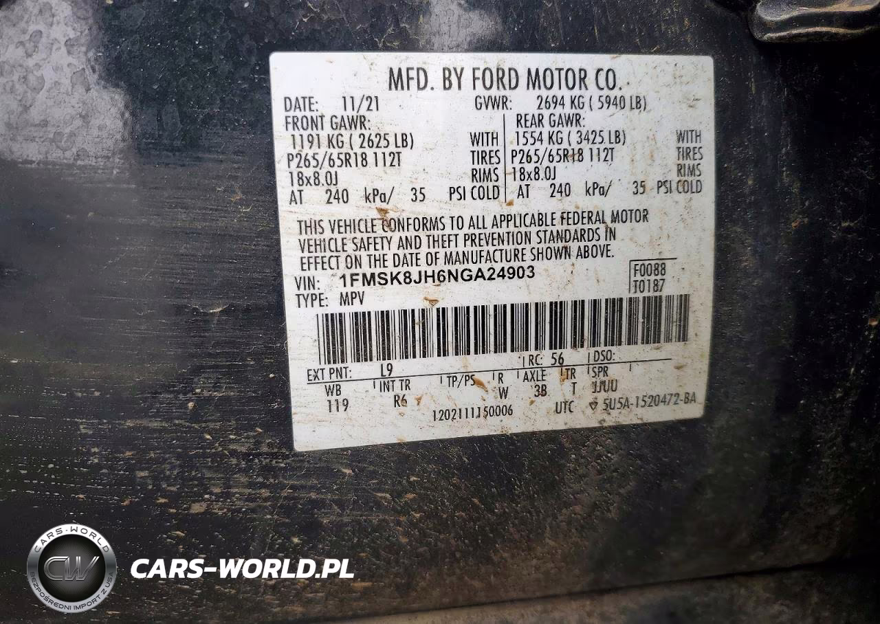 2022 Ford Explorer Timberline VIN:1FMSK8JH6NGA24903 - 13