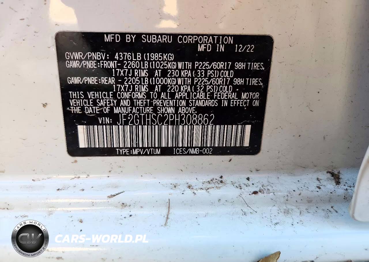 2023 Subaru Crosstrek Sport VIN:JF2GTHSC2PH308862 - 13