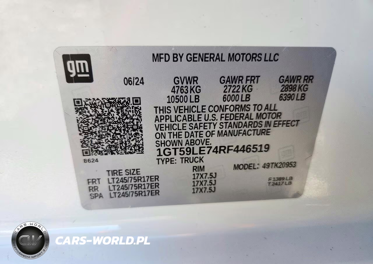 2024 GMC Sierra K2500 Heavy Duty VIN:1GT59LE74RF446519 - 12
