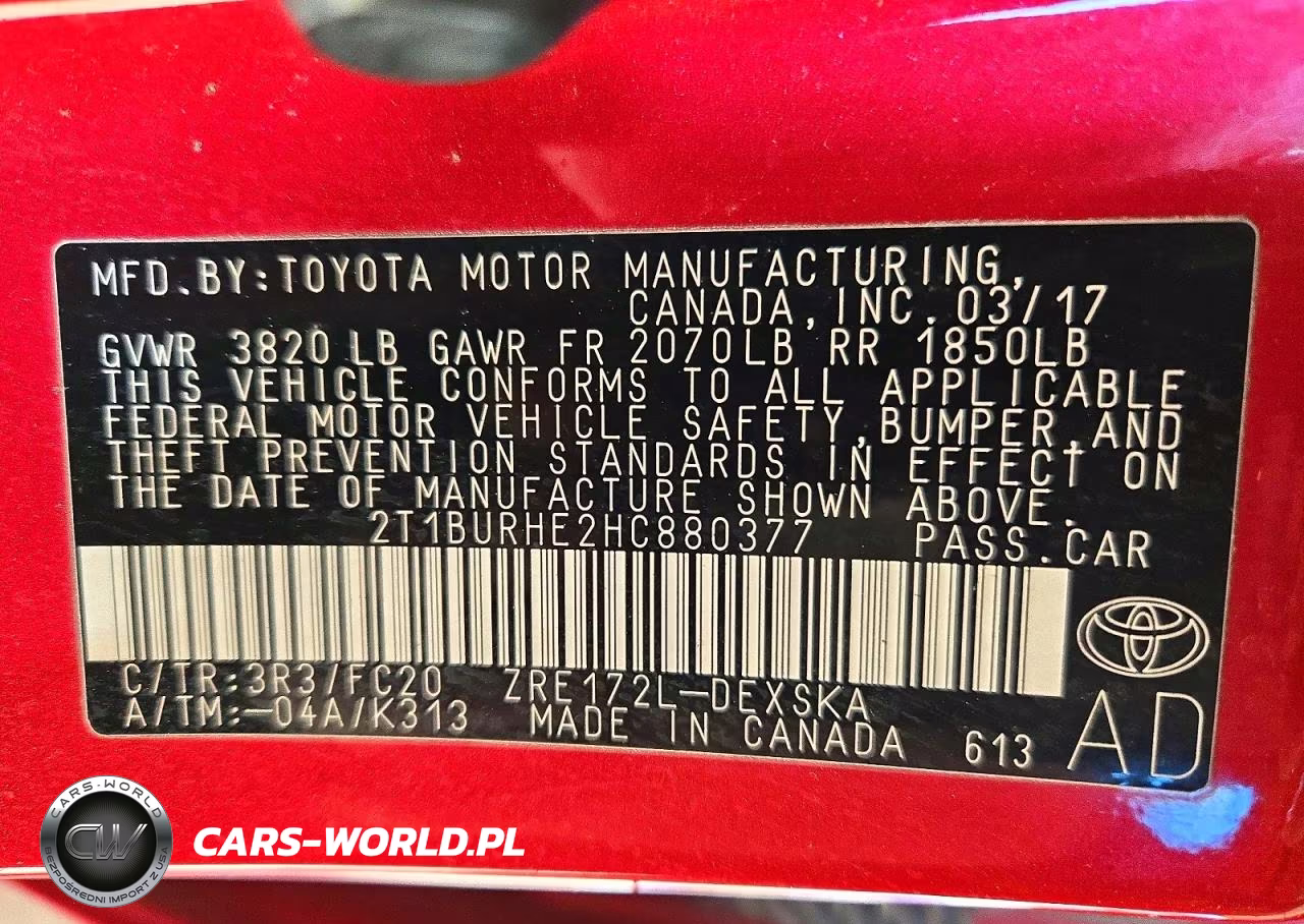 2017 Toyota Corolla Se VIN:2T1BURHE2HC880377 - 12