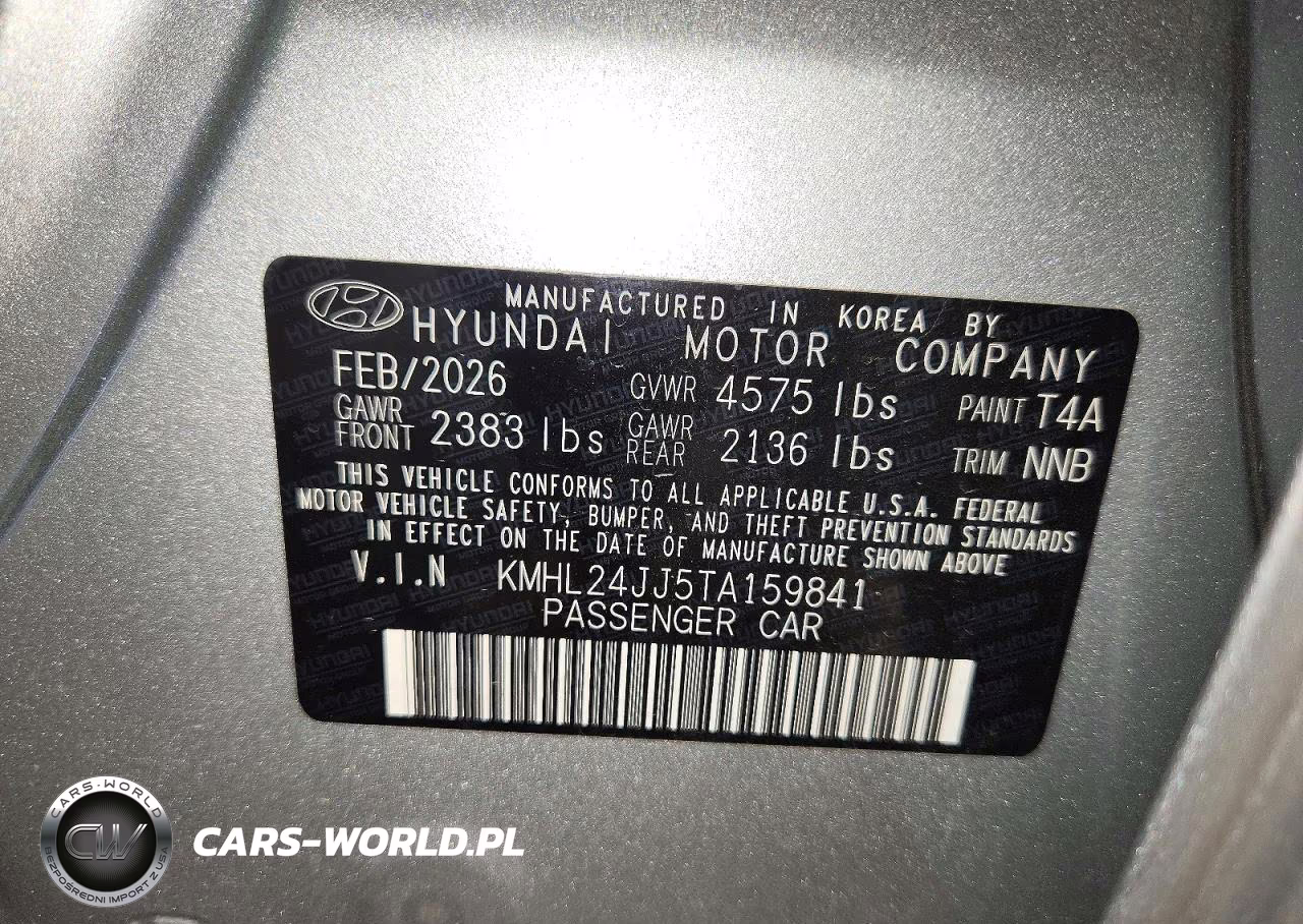 2026 Hyundai Sonata Hybrid Blue VIN:KMHL24JJ5TA159841 - 12