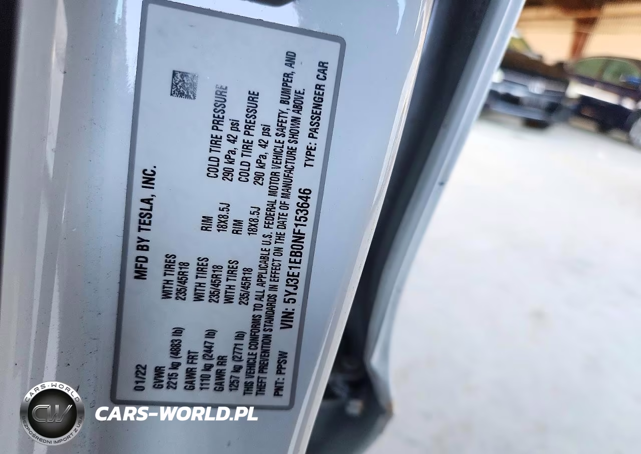 2022 Tesla Model 3 VIN:5YJ3E1EB0NF153646 - 12