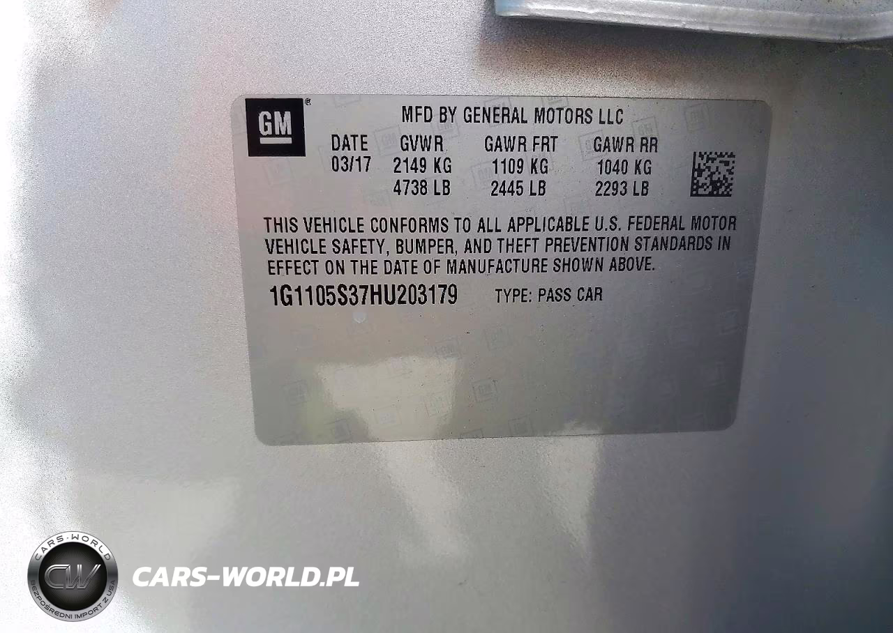 2017 Chevrolet Impala Lt VIN:1G1105S37HU203179 - 13