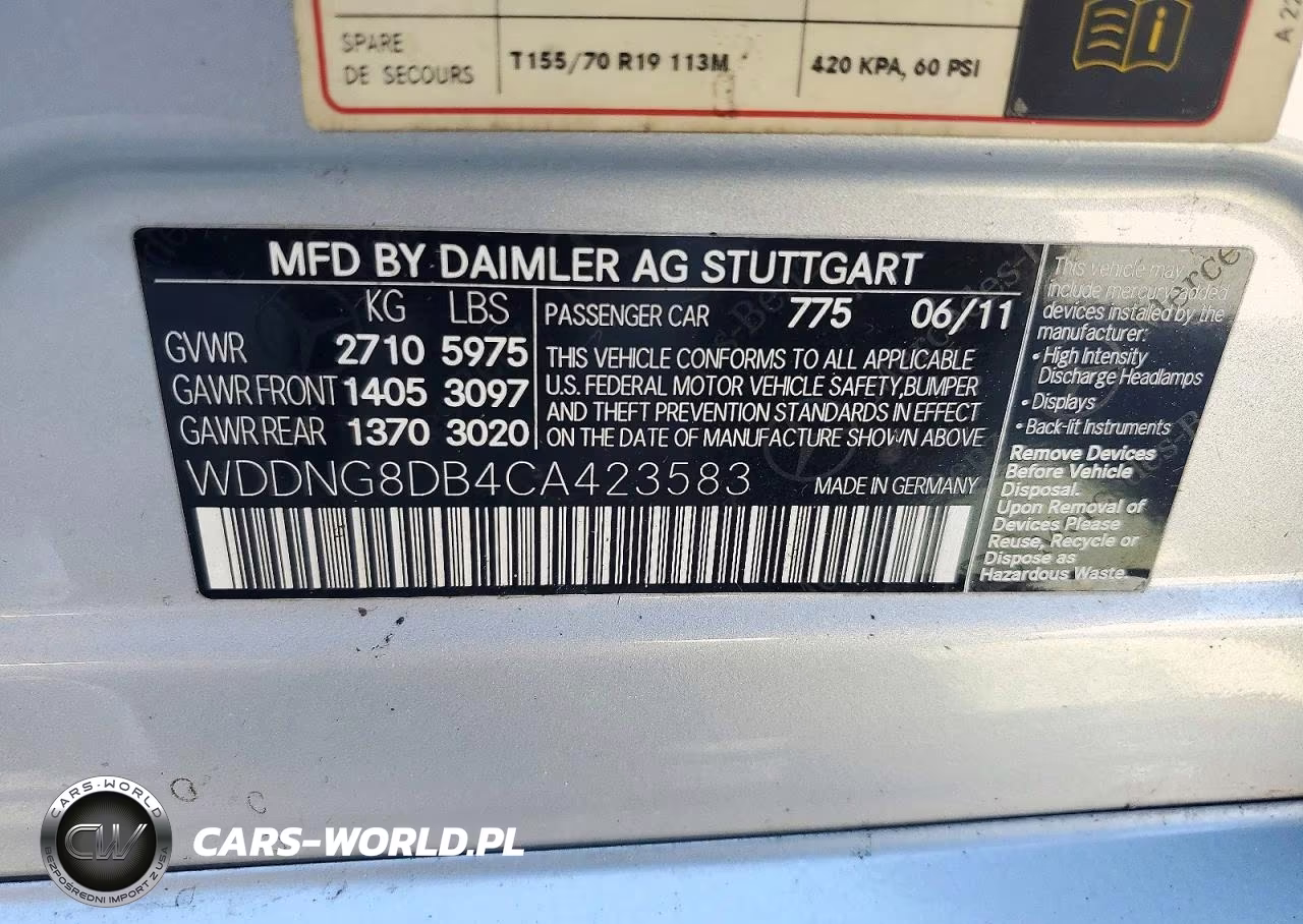 2012 Mercedes-Benz S 350 Bluetec VIN:WDDNG8DB4CA423583 - 12