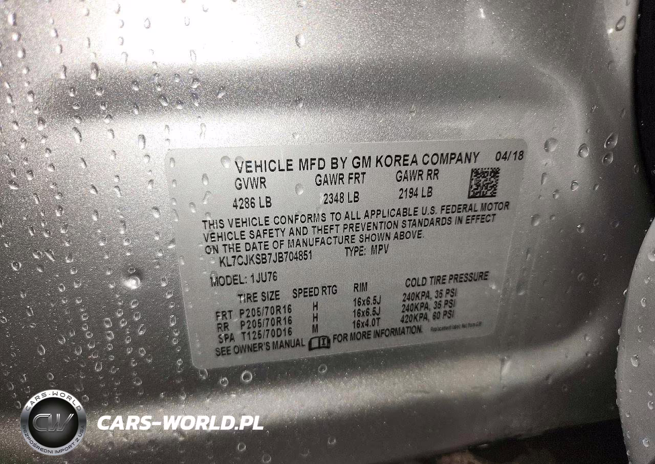 2018 Chevrolet Trax Ls VIN:KL7CJKSB7JB704851 - 14