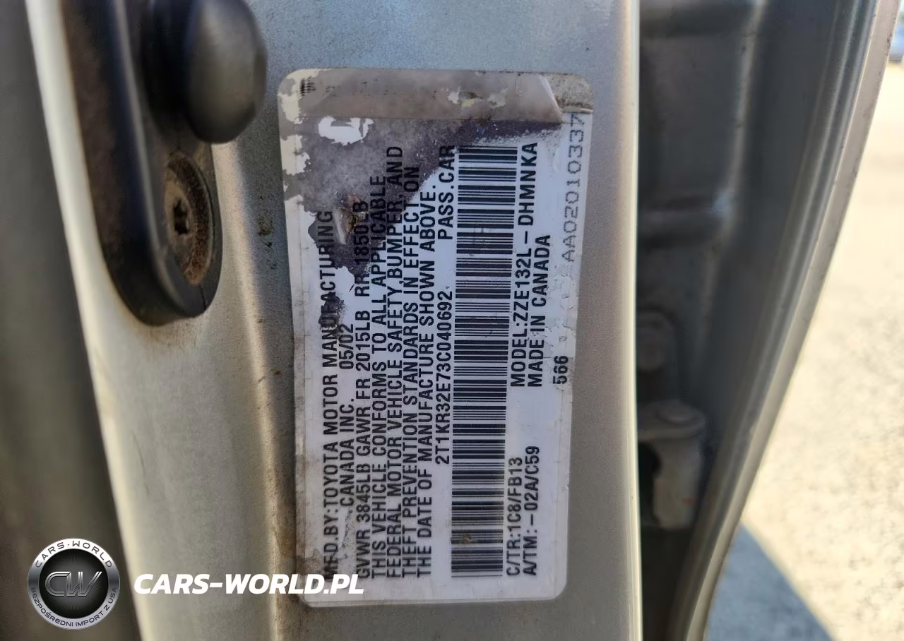 2003 Toyota Matrix Xr VIN:2T1KR32E73C040692 - 12