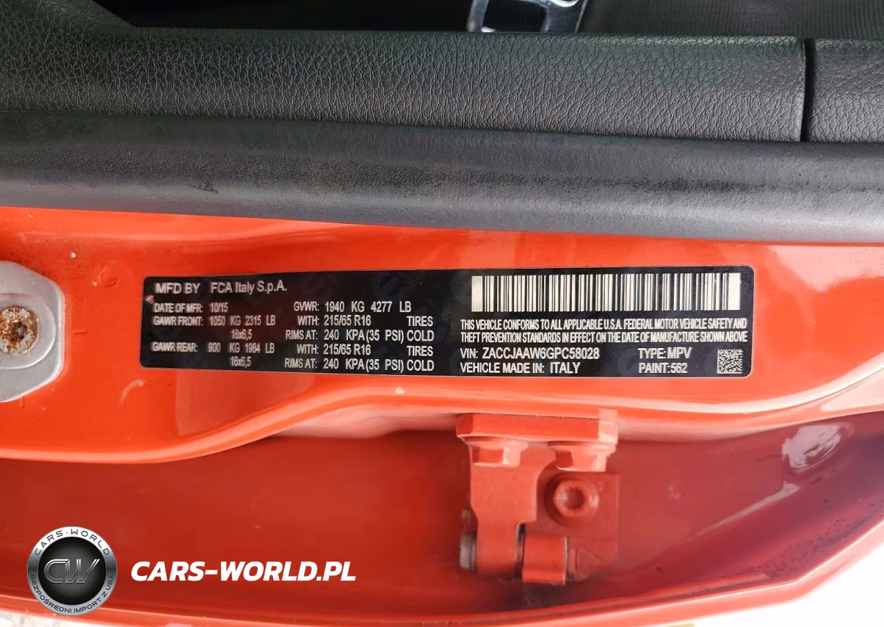 2016 Jeep Renegade Sport VIN:ZACCJAAW6GPC58028 - 13