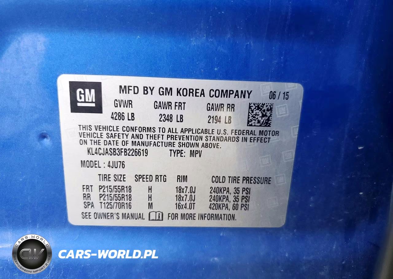2015 Buick Encore VIN:KL4CJASB3FB226619 - 13