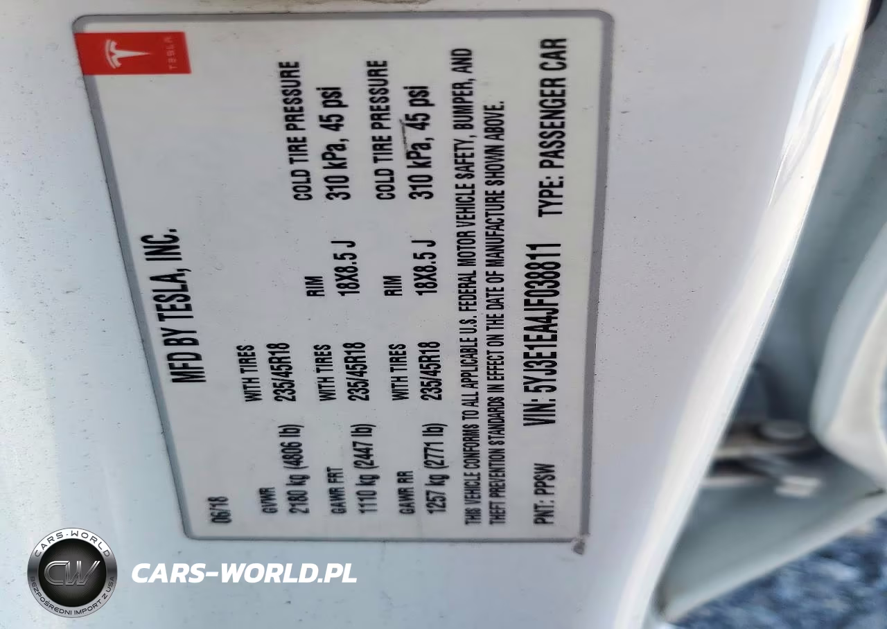 2018 Tesla Model 3 VIN:5YJ3E1EA4JF038811 - 12