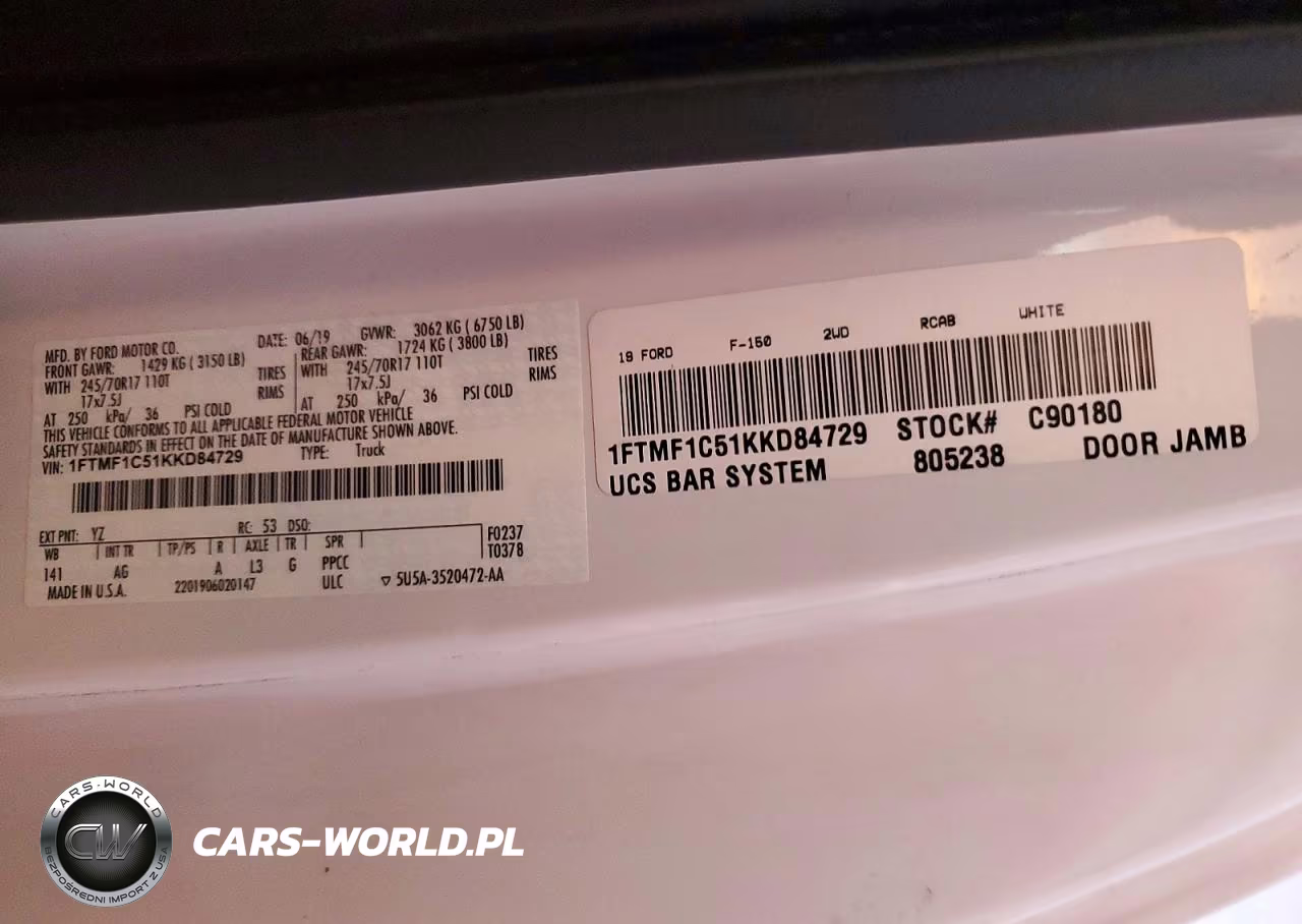 2019 Ford F150 VIN:1FTMF1C51KKD84729 - 12