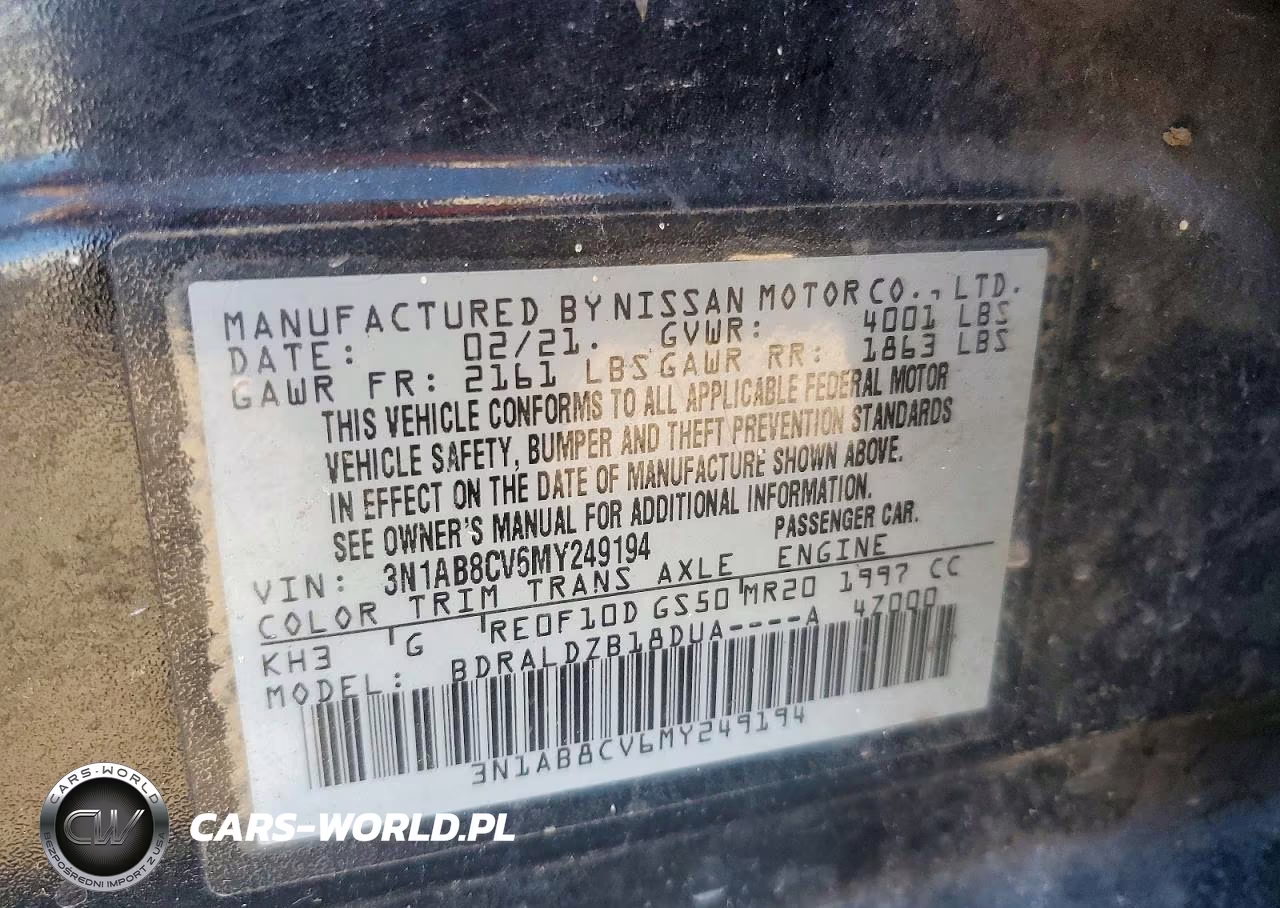 2021 Nissan Sentra Sv VIN:3N1AB8CV6MY249194 - 12