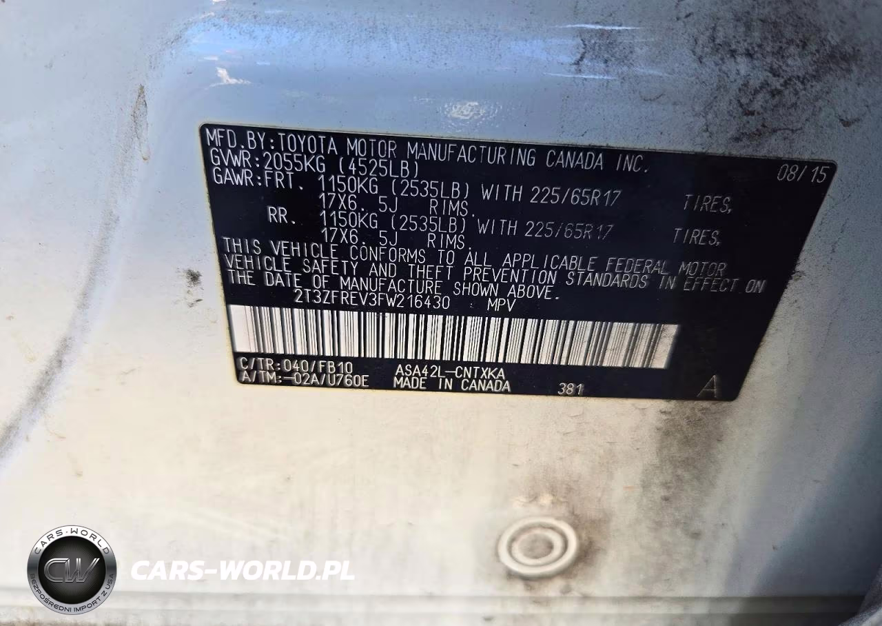2015 Toyota Rav4 Le VIN:2T3ZFREV3FW216430 - 13