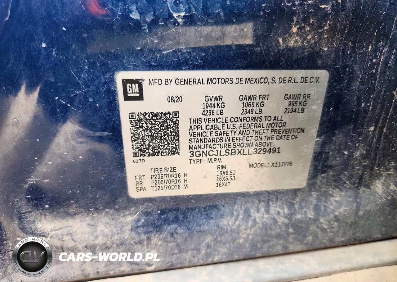 2020 Chevrolet Trax 1Lt VIN:3GNCJLSBXLL329491 - 12