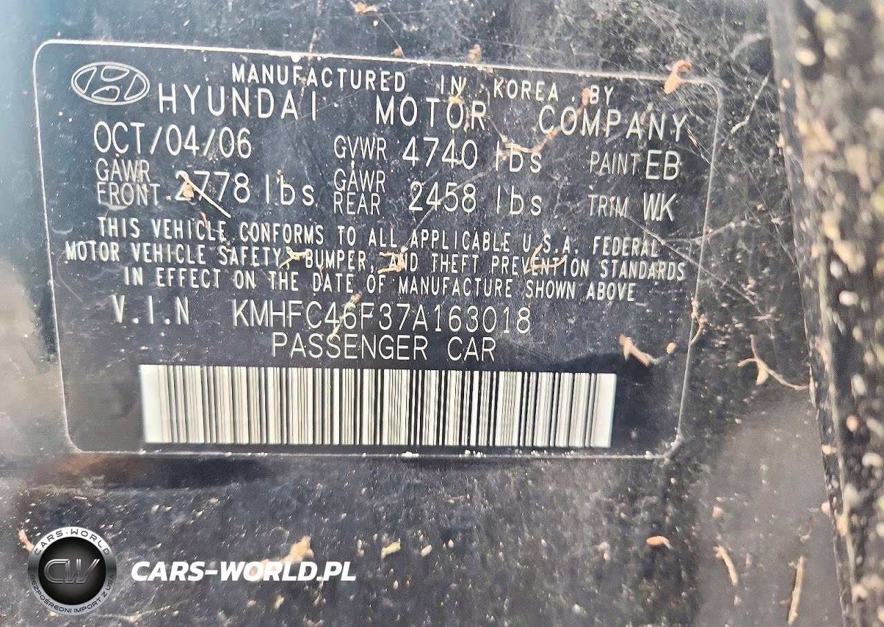 2007 Hyundai Azera Se VIN:KMHFC46F37A163018 - 12