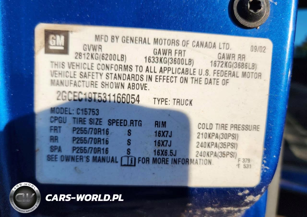 2003 Chevrolet Silverado C1500 VIN:2GCEC19T531166054 - 12