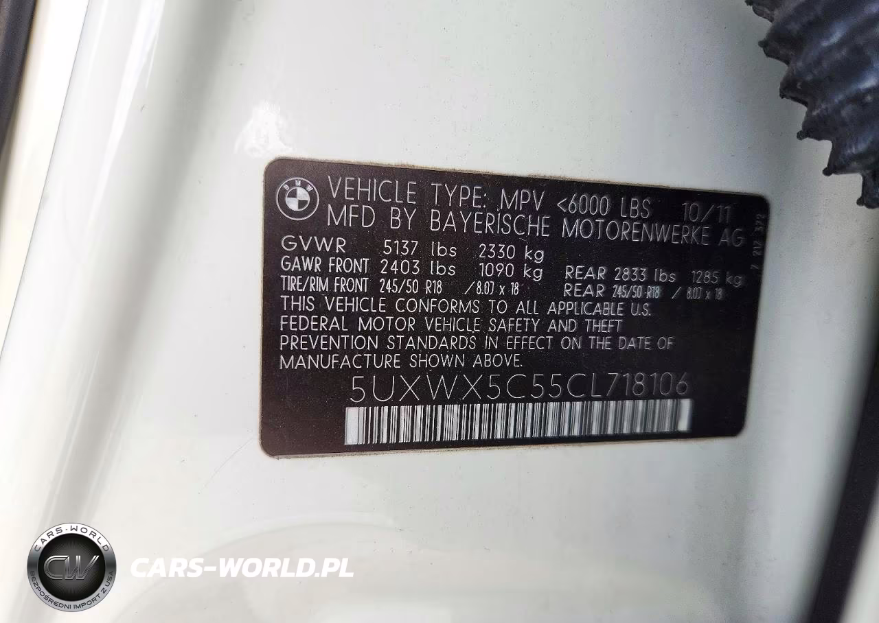 2012 BMW X3 xDrive28I VIN:5UXWX5C55CL718106 - 13