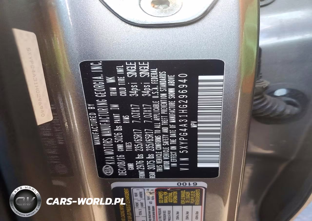 2017 Kia Sorento Lx VIN:5XYPG4A31HG296940 - 12
