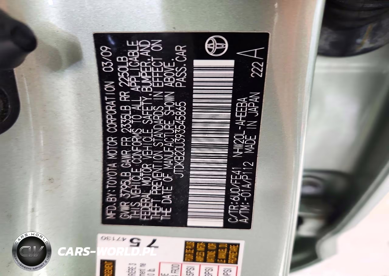 2009 Toyota Prius Base VIN:JTDKB20U393545865 - 12
