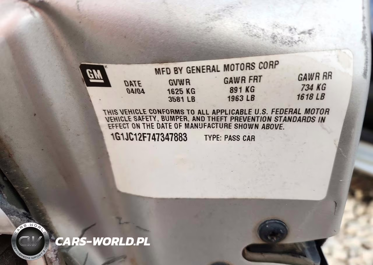 2004 Chevrolet Cavalier VIN:1G1JC12F747347883 - 13