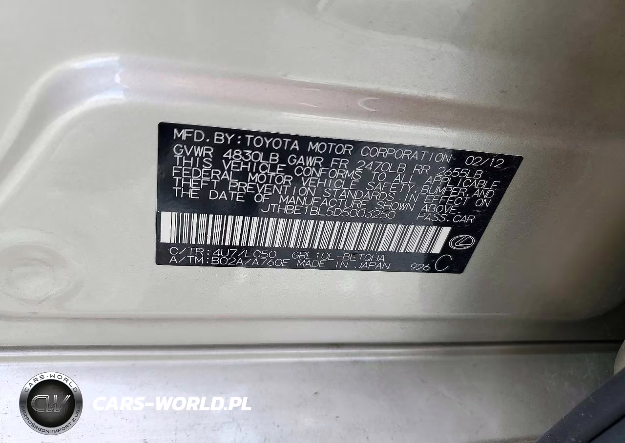2013 Lexus Gs 350 VIN:JTHBE1BL5D5003250 - 12