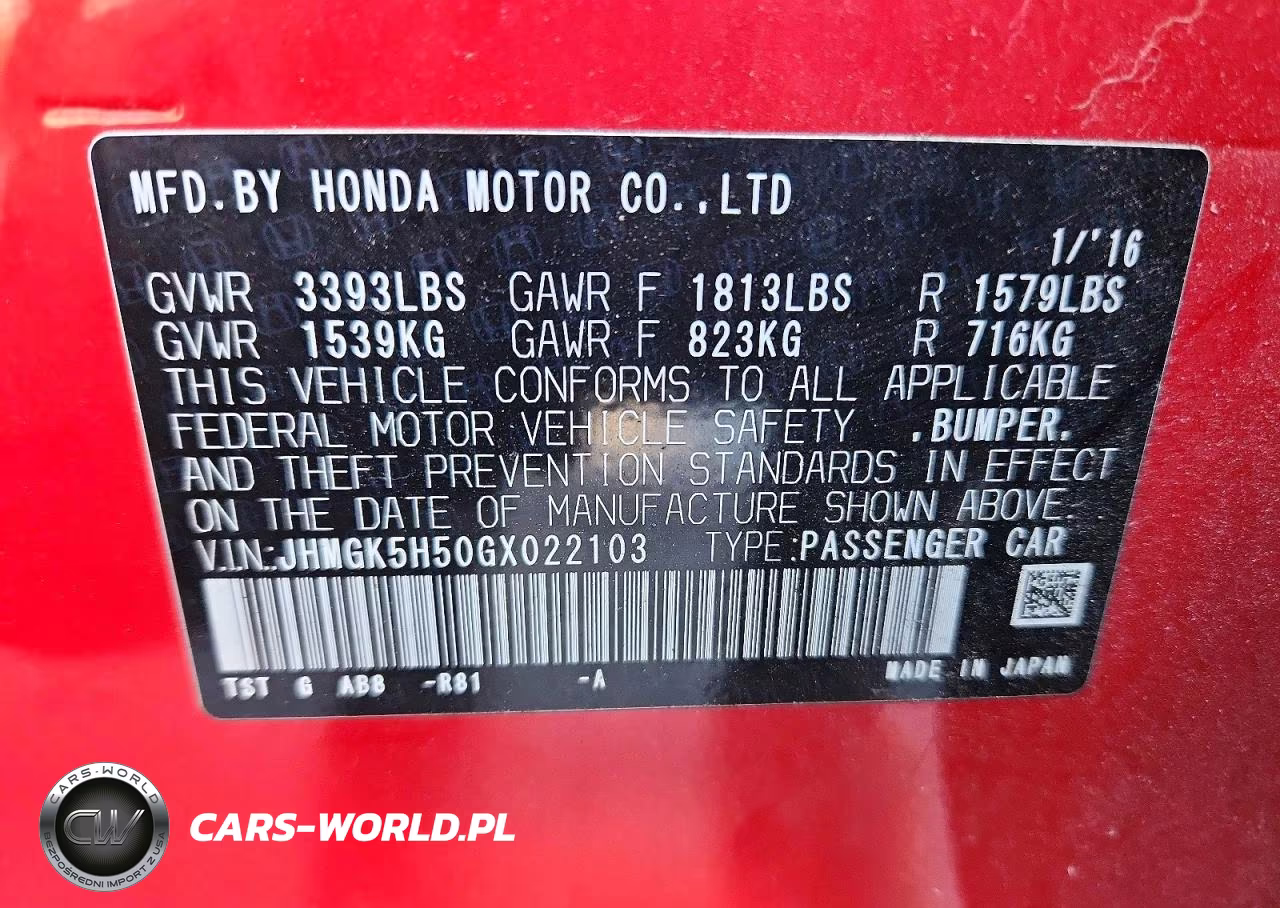 2016 Honda Fit Lx VIN:JHMGK5H50GX022103 - 12