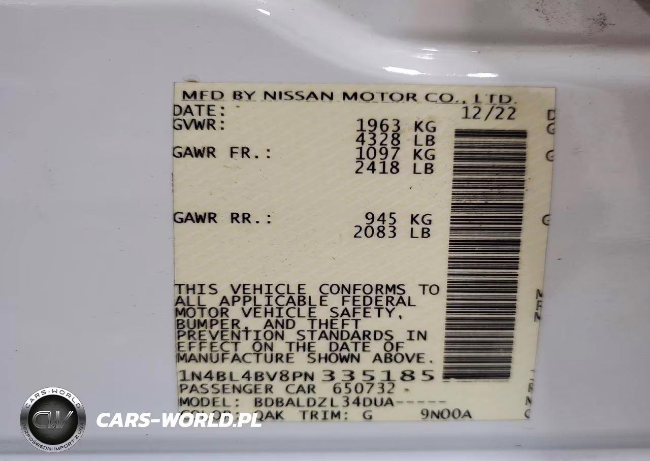 2023 Nissan Altima S VIN:1N4BL4BV8PN335185 - 12