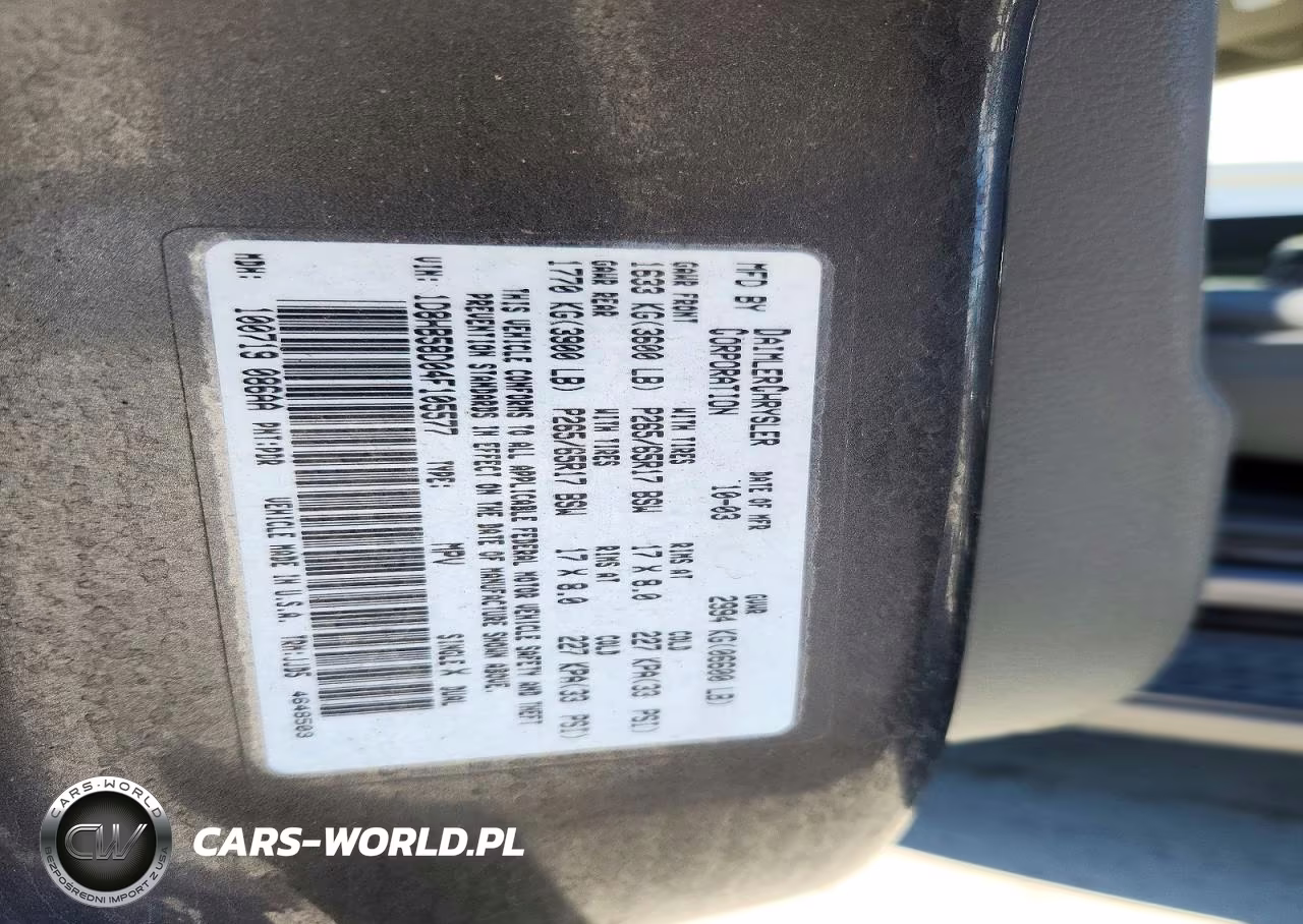 2004 Dodge Durango Limited VIN:1D8HB58D04F105577 - 12