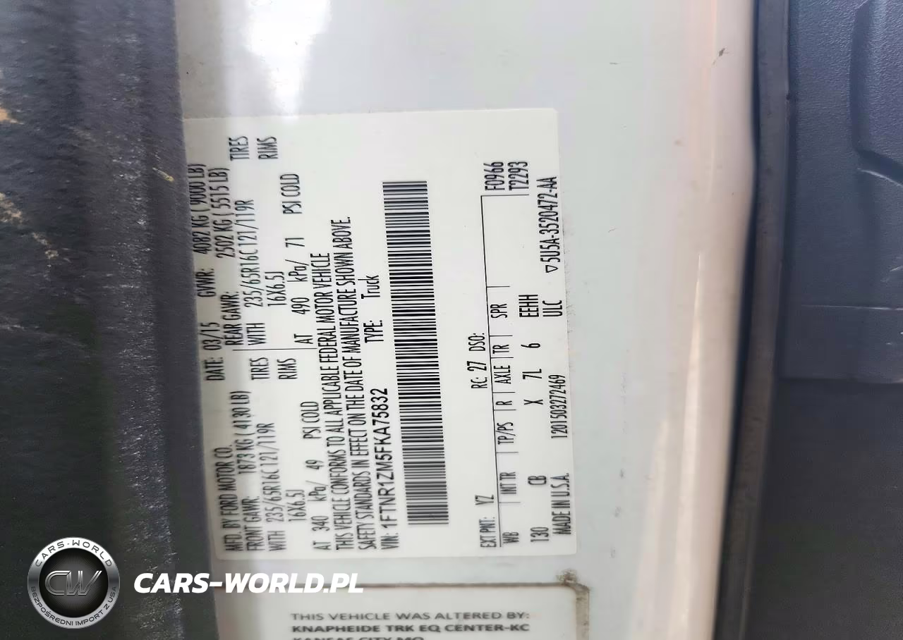 2015 Ford Transit T-250 VIN:1FTNR1ZM5FKA75832 - 13