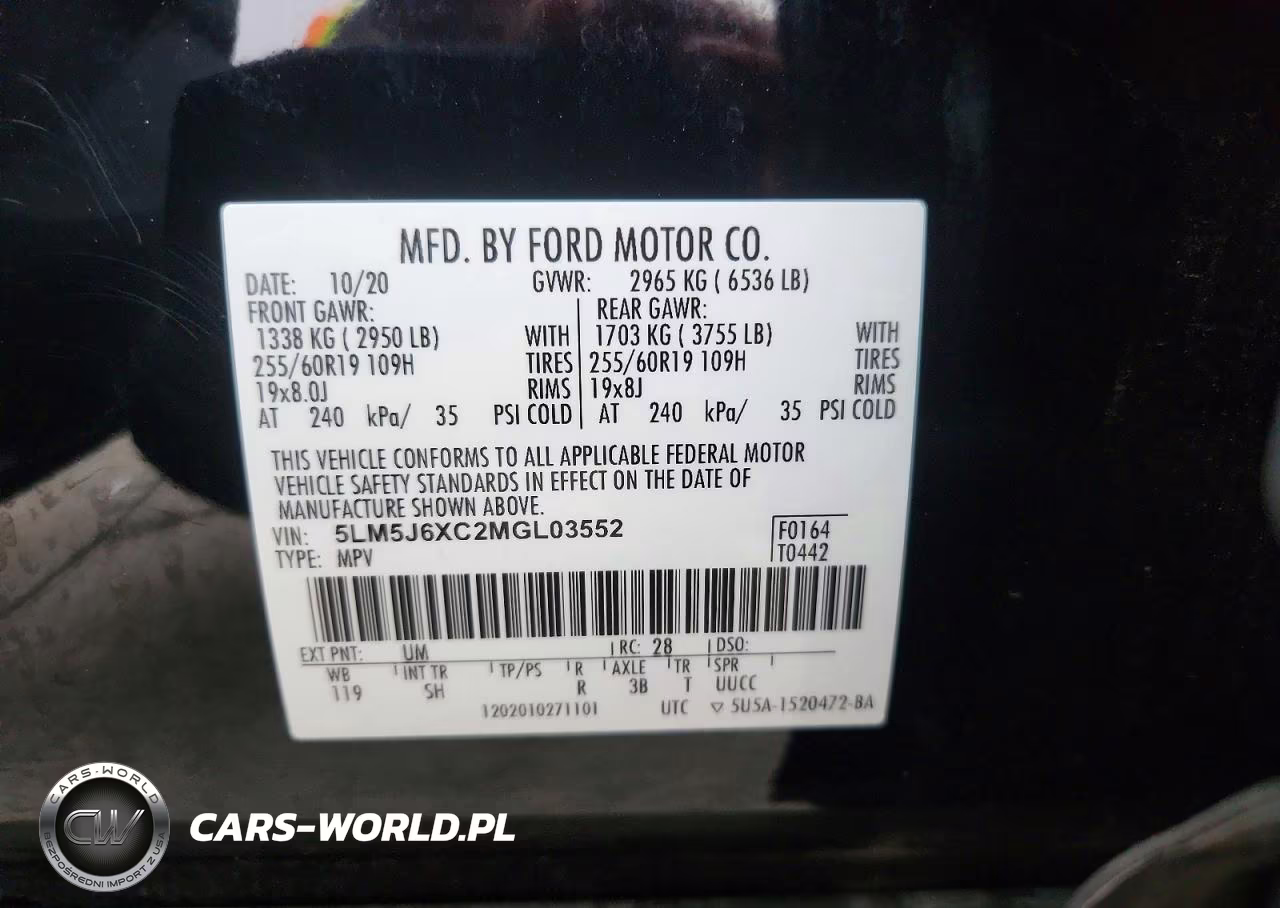 2021 Lincoln Aviator VIN:5LM5J6XC2MGL03552 - 13