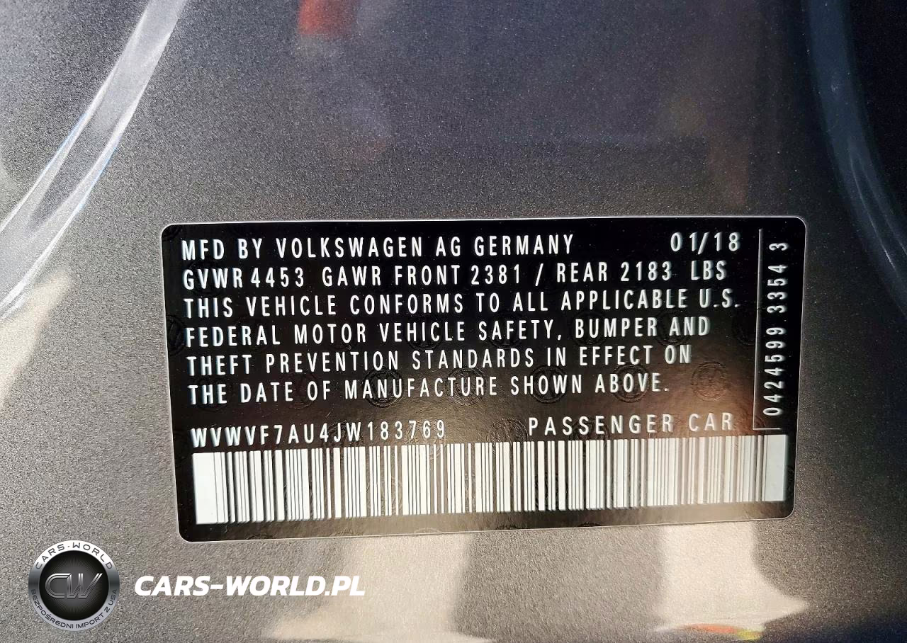 2018 Volkswagen Golf R VIN:WVWVF7AU4JW183769 - 12