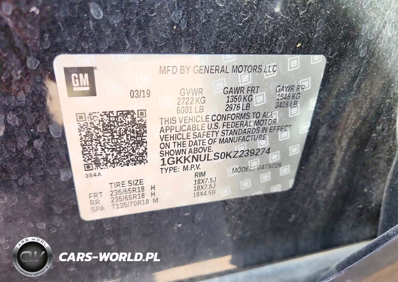 2019 GMC Acadia Slt-1 VIN:1GKKNULS0KZ239274 - 13