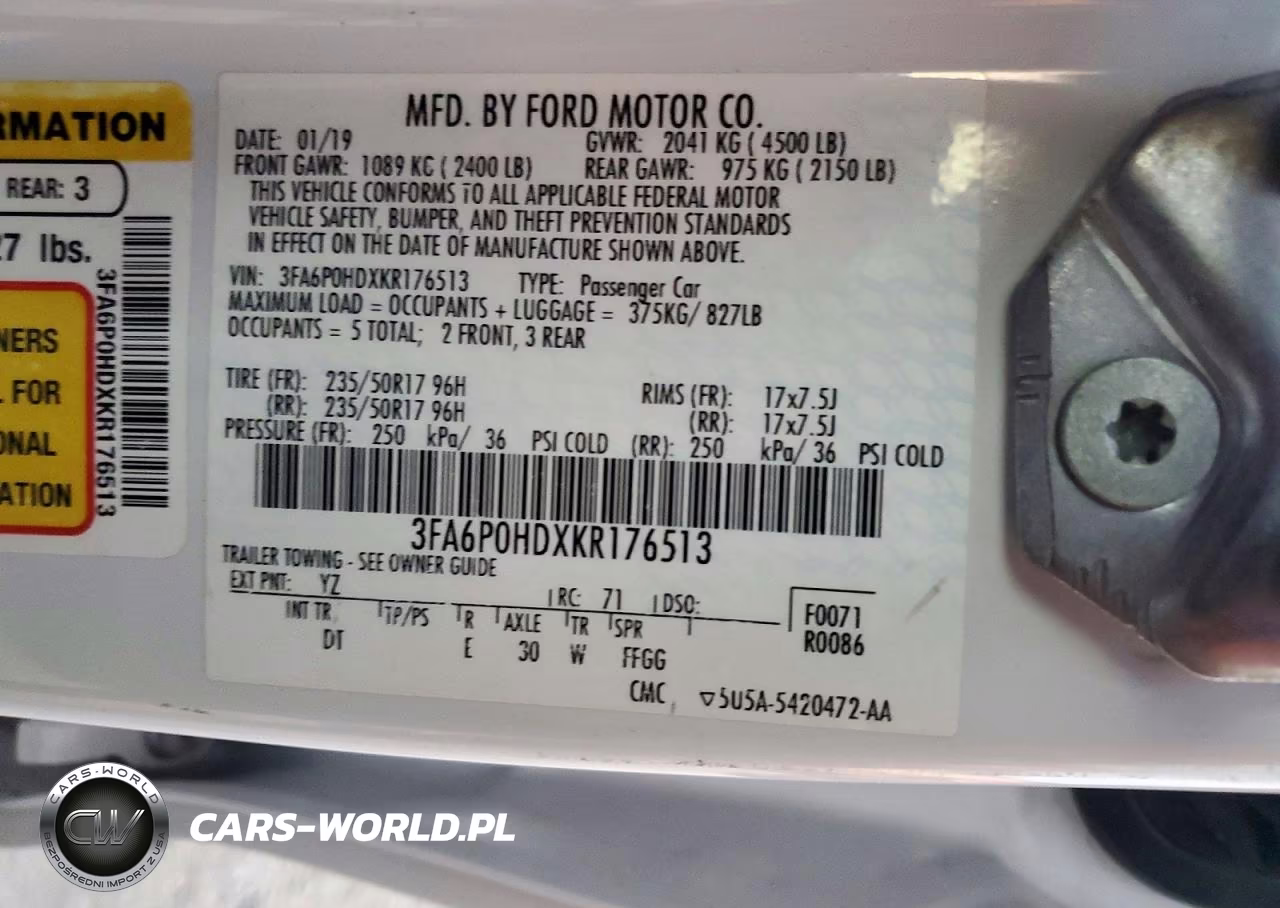 2019 Ford Fusion Se VIN:3FA6P0HDXKR176513 - 12