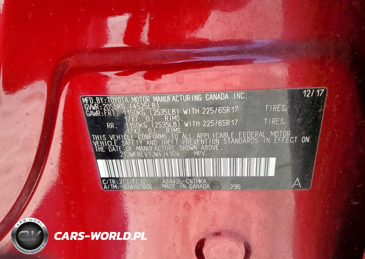 2018 Toyota Rav4 Xle VIN:2T3WFREV1JW434104 - 13