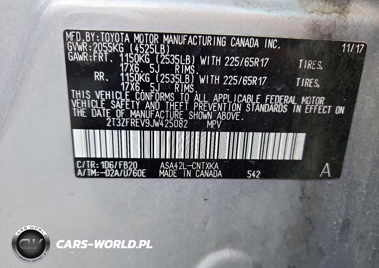 2018 Toyota Rav4 Le VIN:2T3ZFREV9JW425082 - 13