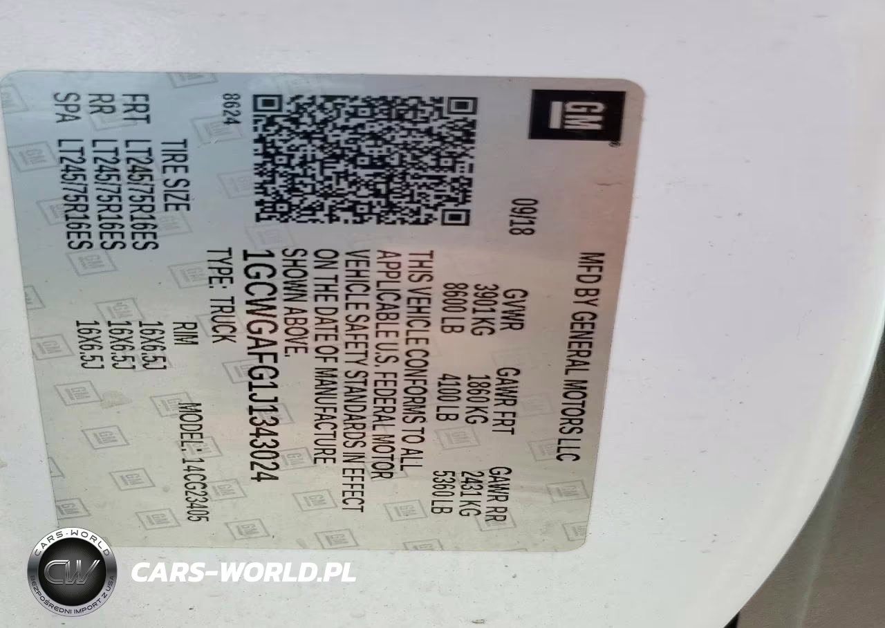 2018 Chevrolet Express 2500 Delivery Van VIN:1GCWGAFG1J1343024 - 12