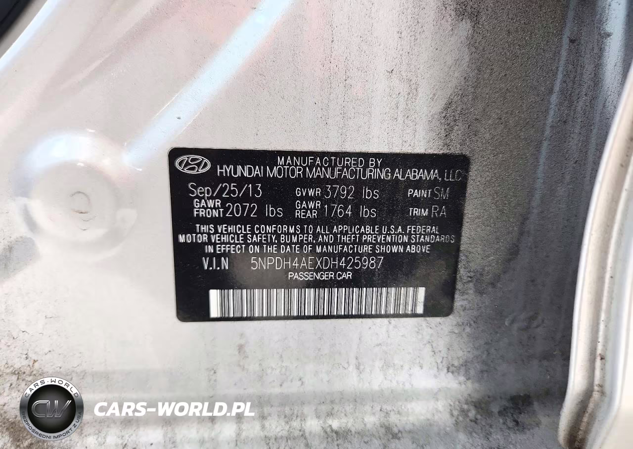 2013 Hyundai Elantra Limited VIN:5NPDH4AEXDH425987 - 12