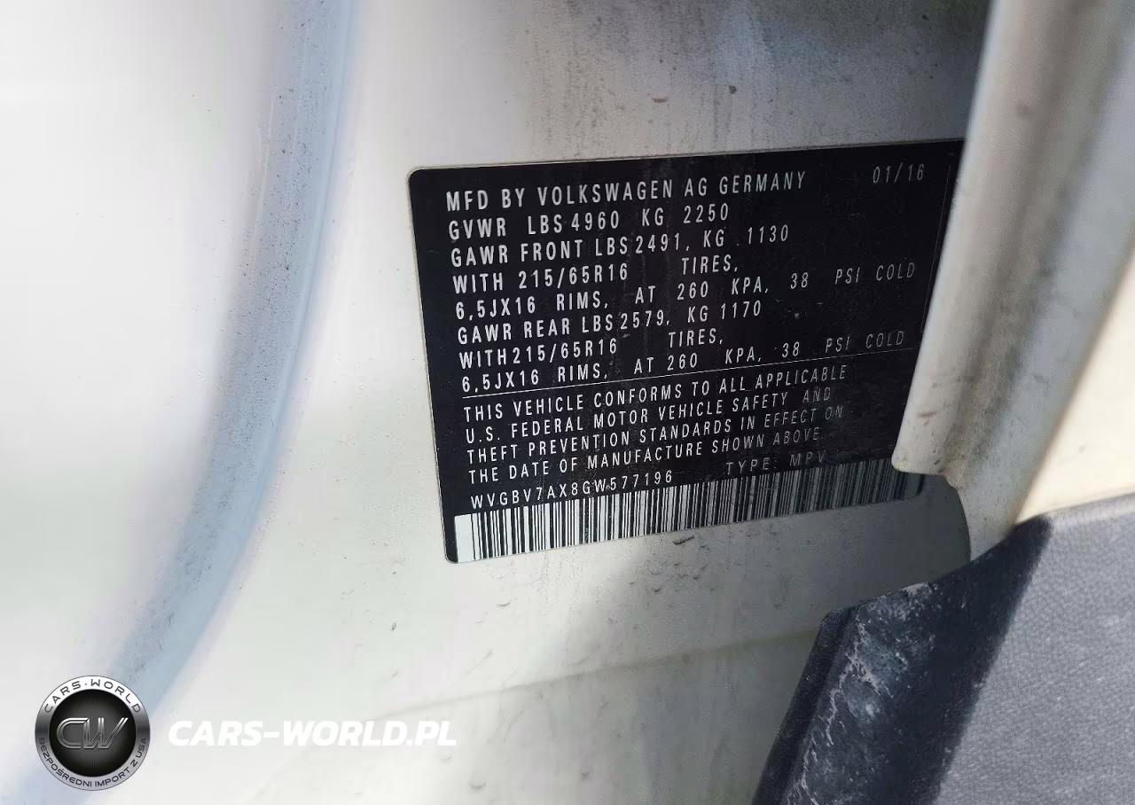 2016 Volkswagen Tiguan S VIN:WVGBV7AX8GW577196 - 13