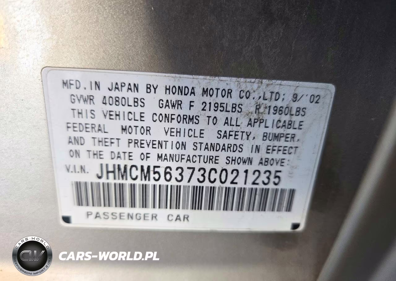 2003 Honda Accord Lx VIN:JHMCM56373C021235 - 12