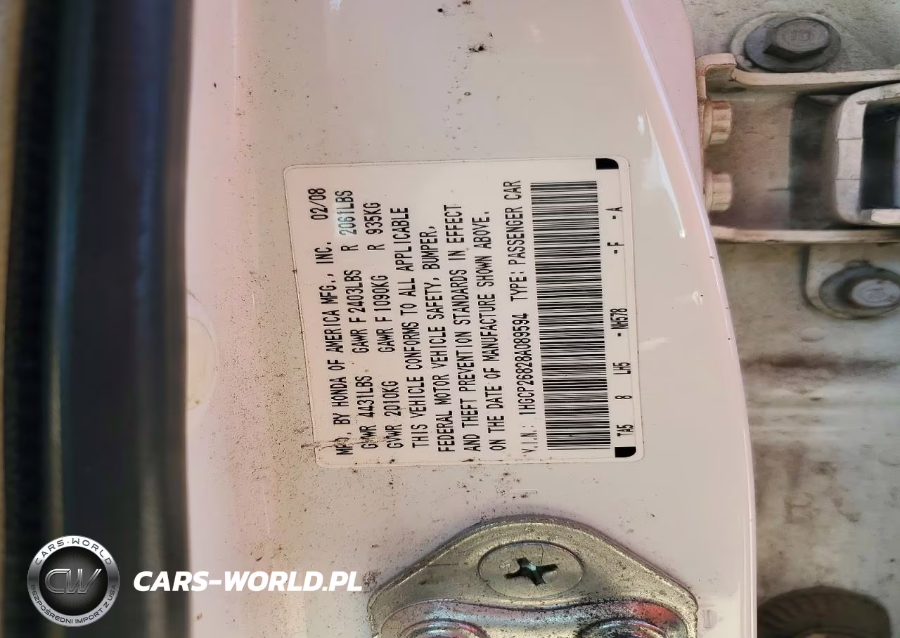 2008 Ineos Automotive Limited Automobile VIN:1HGCP26828A089594 - 12