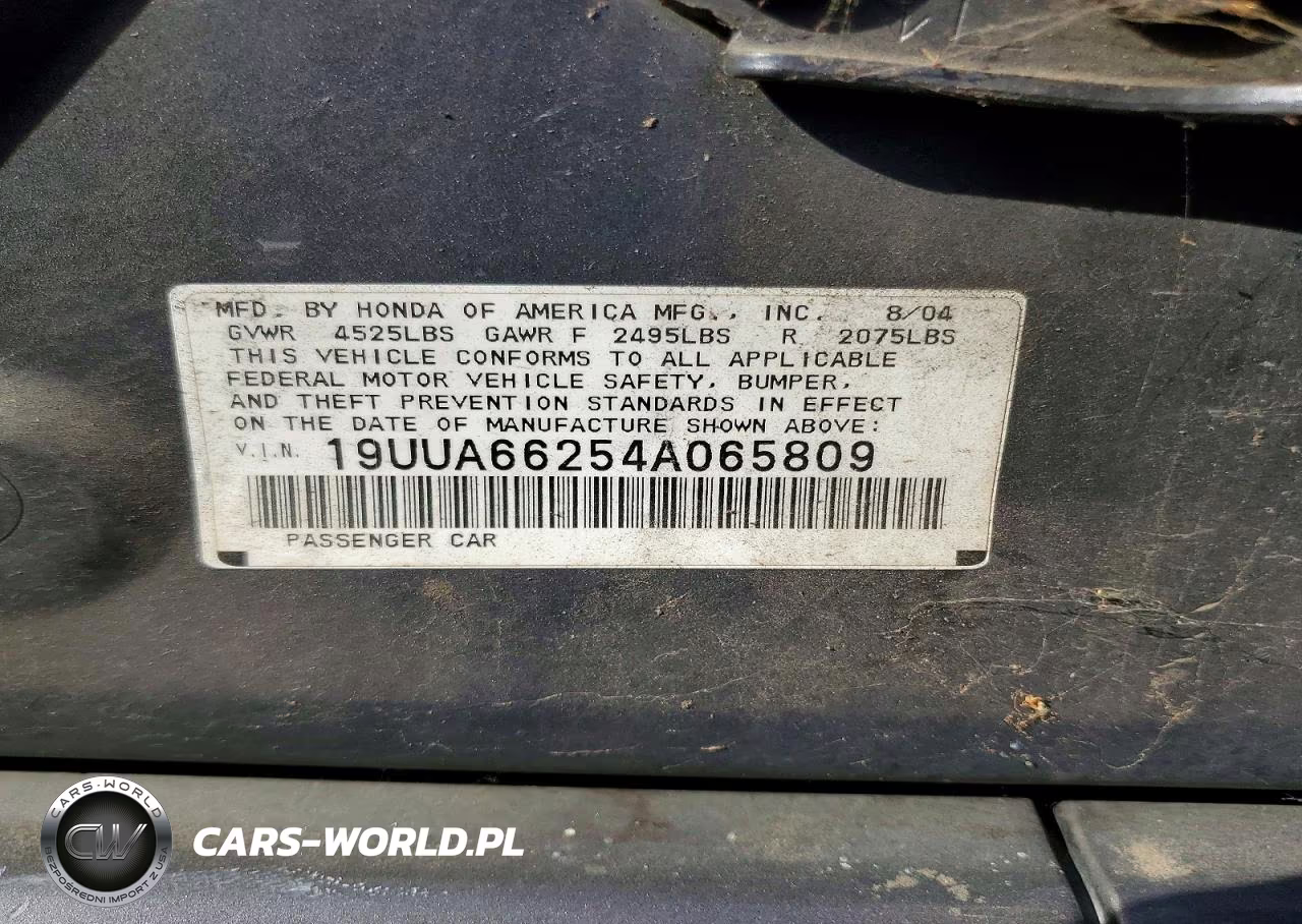 2004 Acura Tl VIN:19UUA66254A065809 - 12