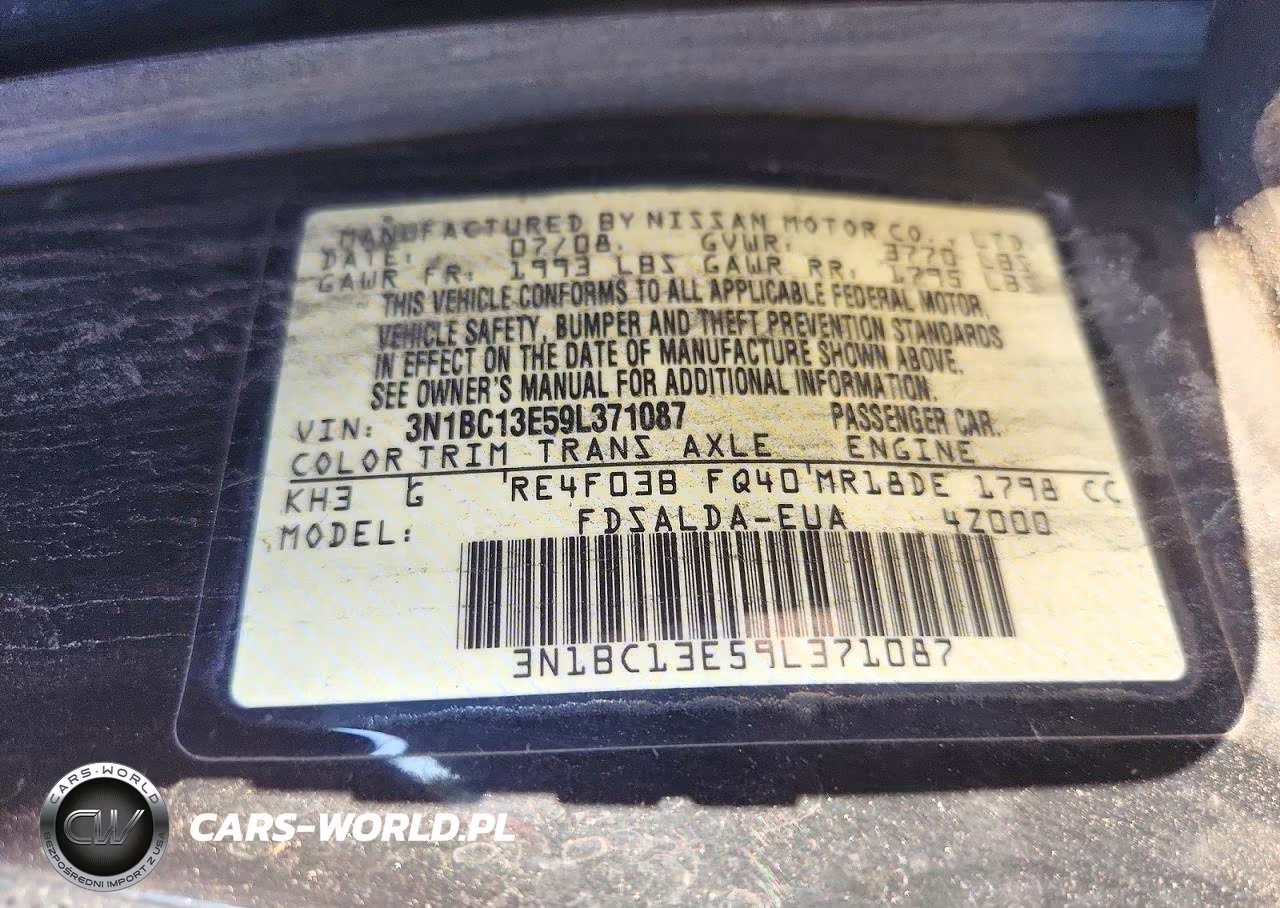 2009 Nissan Versa 1.8 S VIN:3N1BC13E59L371087 - 12