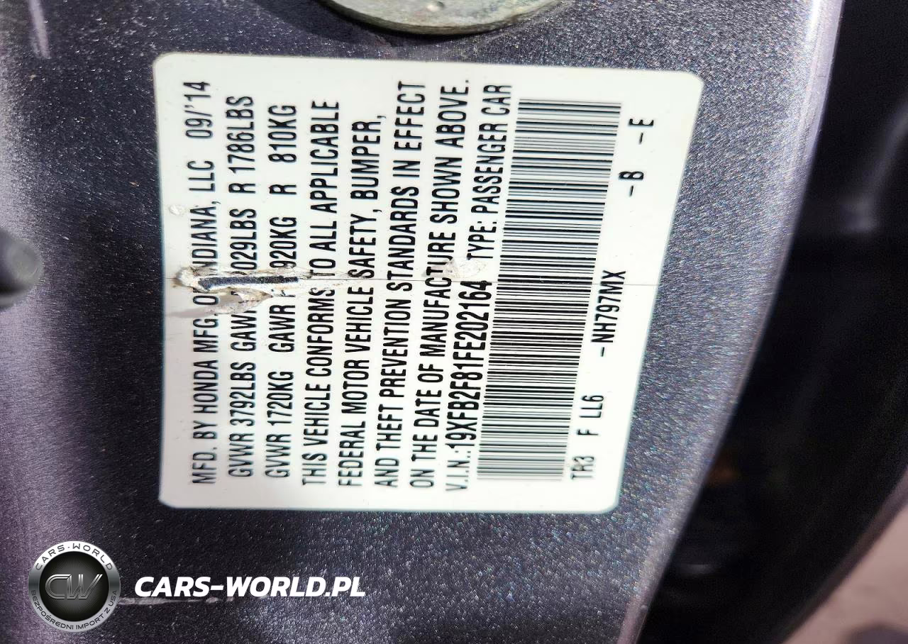 2015 Honda Civic Ex VIN:19XFB2F81FE202164 - 13