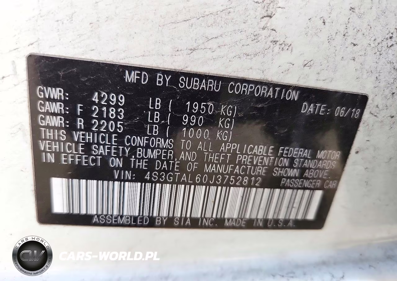 2018 Subaru Impreza Sport VIN:4S3GTAL60J3752812 - 12