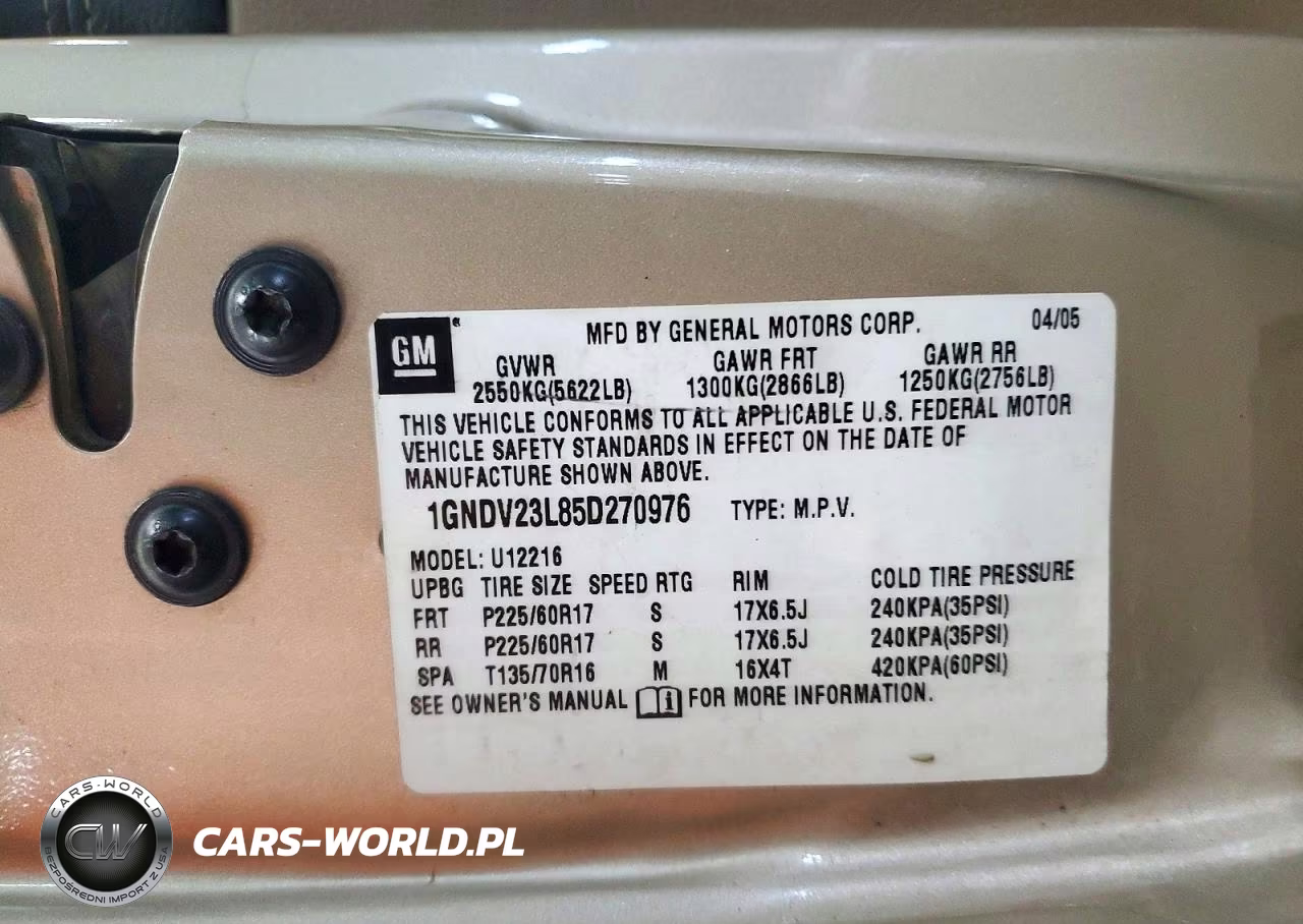 2005 Chevrolet Uplander Ls VIN:1GNDV23L85D270976 - 14