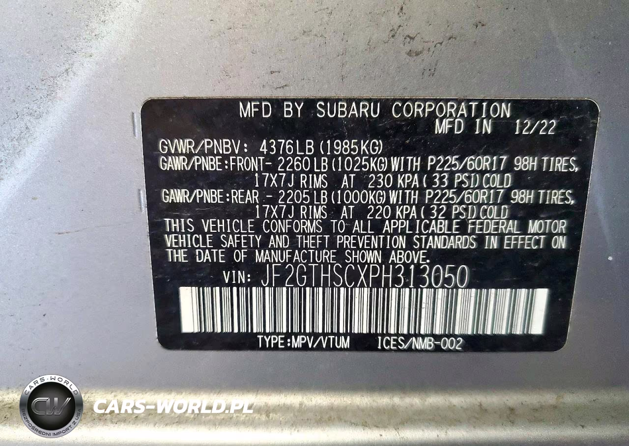 2023 Subaru Crosstrek Sport VIN:JF2GTHSCXPH313050 - 13