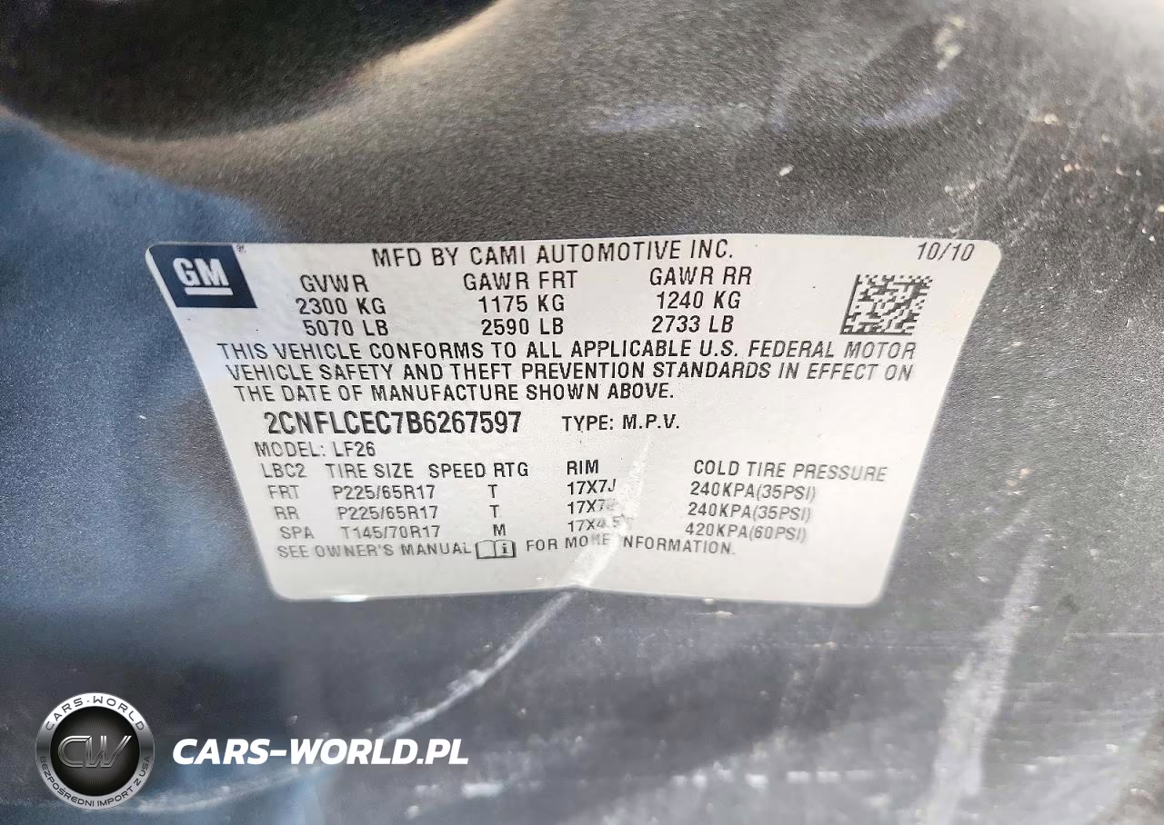2011 Chevrolet Equinox Ls VIN:2CNFLCEC7B6267597 - 13