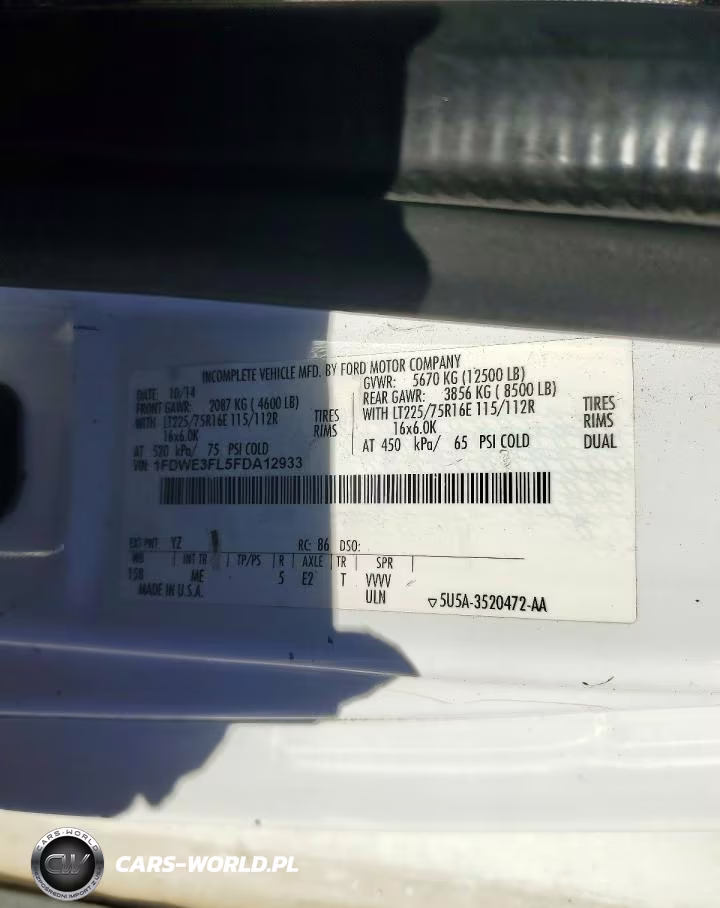 2015 Ford Econoline E350 Super Duty Cutaway Van VIN:1FDWE3FL5FDA12933 - 13