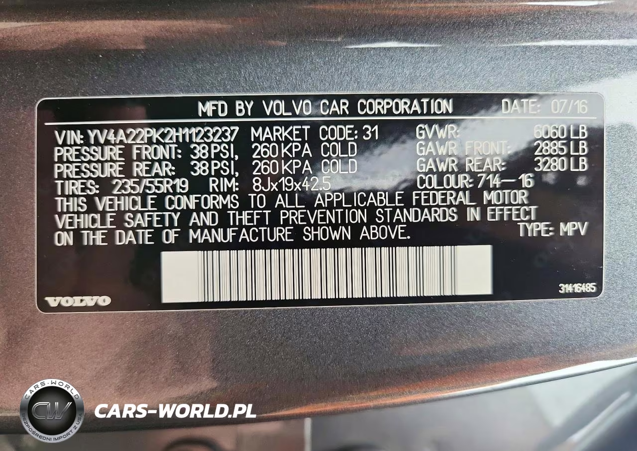 2017 Volvo Xc90 T6 VIN:YV4A22PK2H1123237 - 14