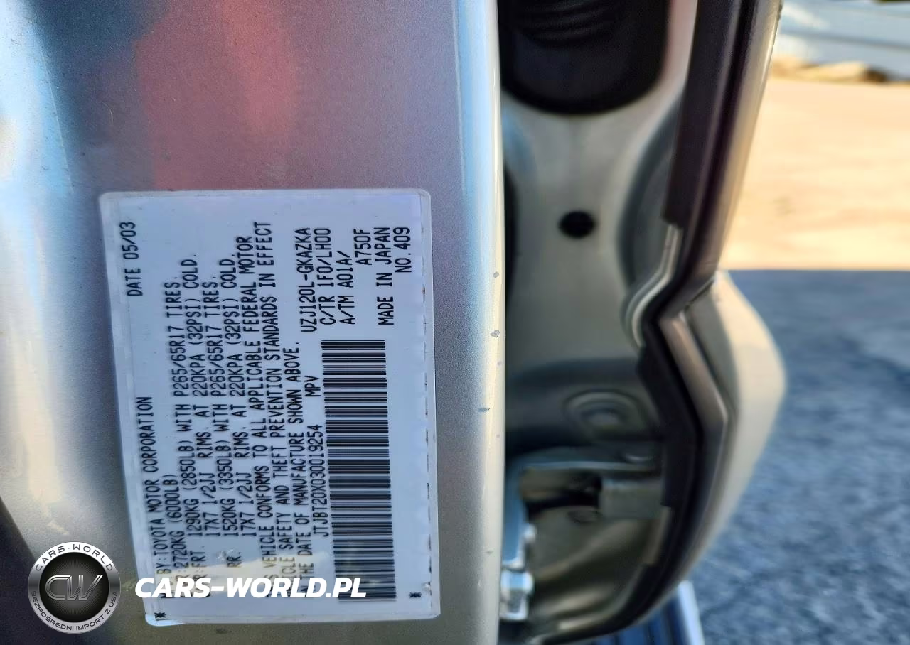 2003 Lexus Gx 470 VIN:JTJBT20X030019254 - 13