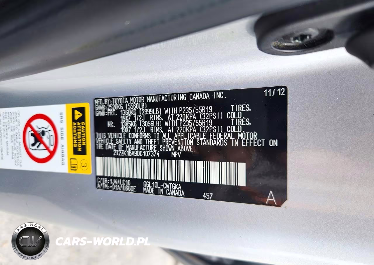 2013 Lexus Rx 350 VIN:2T2ZK1BA9DC107374 - 13